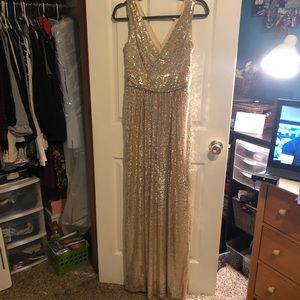 Kate Kasin Gold Sequin Dress